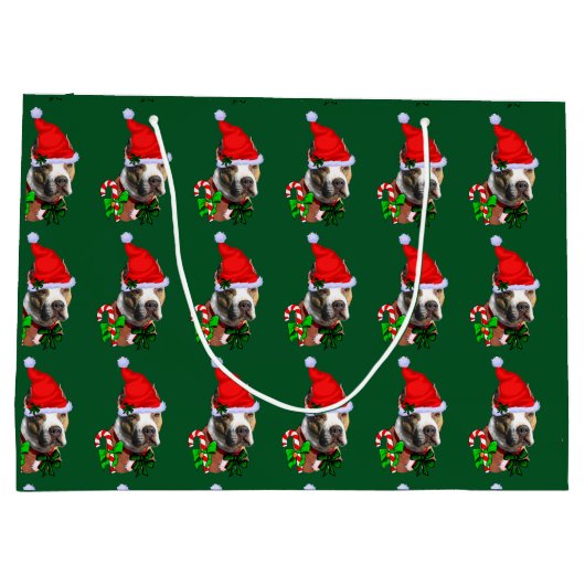 American Pit Bull Terrier Kerstmis Groot Cadeauzakje (Achterkant)