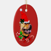 American Pit Bull Terrier Kerstmis Keramisch Ornament (Rechts)