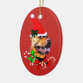 American Pit Bull Terrier Kerstmis Keramisch Ornament (Links)