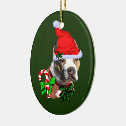 American Pit Bull Terrier Kerstmis Keramisch Ornament (Links)
