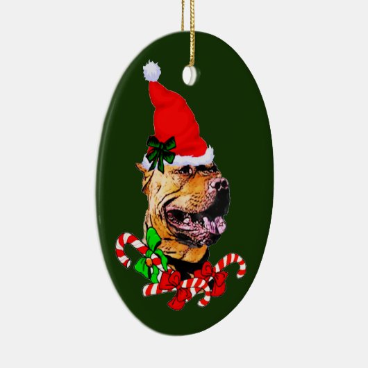 American Pit Bull Terrier Kerstmis Keramisch Ornament (Rechts)