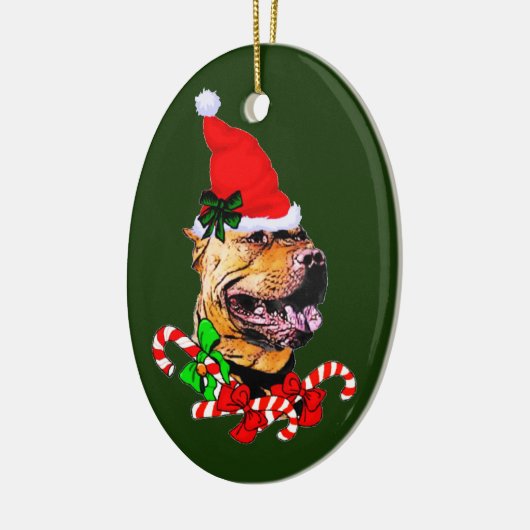 American Pit Bull Terrier Kerstmis Keramisch Ornament (Links)