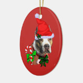 American Pit Bull Terrier Kerstmis Keramisch Ornament (Links)