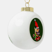 American Pit Bull Terrier Kerstmis Keramische Bal Ornament (Links)