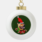 American Pit Bull Terrier Kerstmis Keramische Bal Ornament (Voorkant)