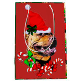 American Pit Bull Terrier Kerstmis Medium Cadeauzakje (Voorkant)