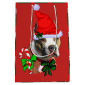 American Pit Bull Terrier Kerstmis Medium Cadeauzakje (Achterkant)