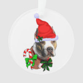 American Pit Bull Terrier Kerstmis Ornament (voorkant)