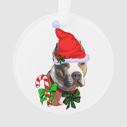 American Pit Bull Terrier Kerstmis Ornament (voorkant)