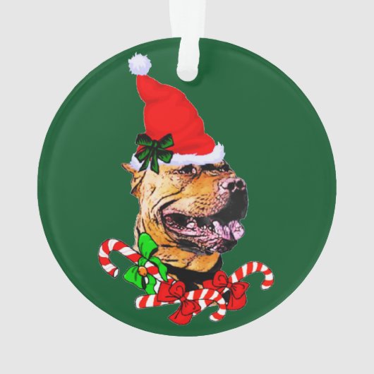 American Pit Bull Terrier Kerstmis Ornament (achterkant)