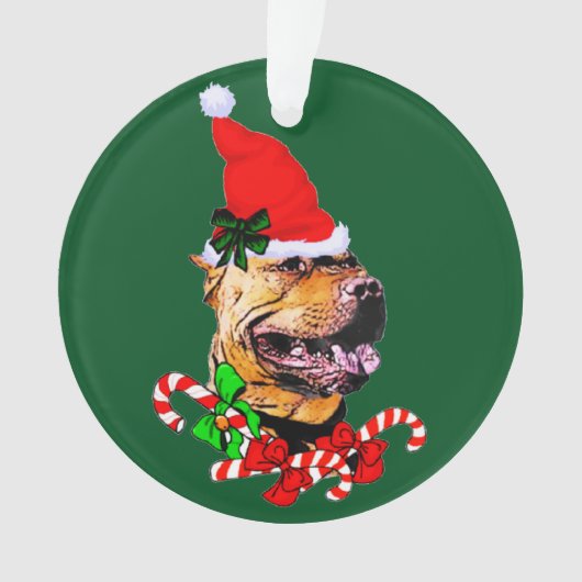 American Pit Bull Terrier Kerstmis Ornament (voorkant)