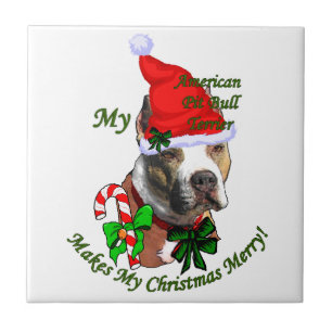 American Pit Bull Terrier Kerstmis Tegeltje