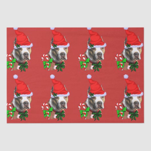 American Pit Bull Terrier Kerstmis Tissuepapier (Voorkant)