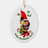 American Pit Bull Terrier-kerstversiering Keramisch Ornament (Rechts)