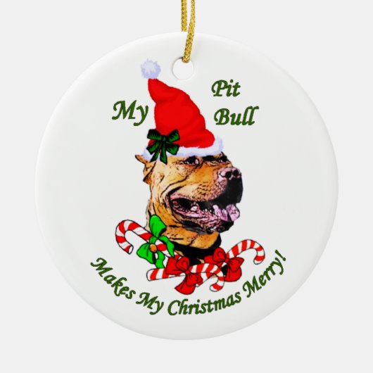 American Pit Bull Terrier-kerstversiering Keramisch Ornament (Voorkant)