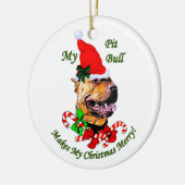 American Pit Bull Terrier-kerstversiering Keramisch Ornament (Links)