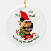 American Pit Bull Terrier-kerstversiering Keramisch Ornament (Achterkant)