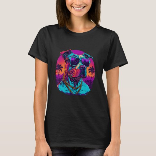 American Pit Bull Terrier Race Colorful Design T-shirt (Voorkant)