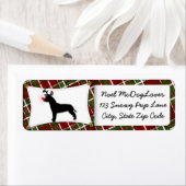 American Pit Bull Terrier Rendieren Kerstmis Etiket (Insitu)