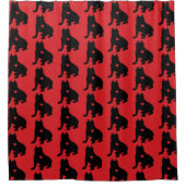 American Pit Bull Terrier Silhouette Douchegordijn (Voorkant)