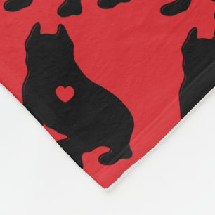 American Pit Bull Terrier Silhouette Fleece Deken