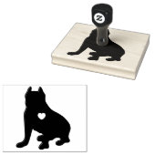 American Pit Bull Terrier Silhouette Rubberstempel (Gestempeld)