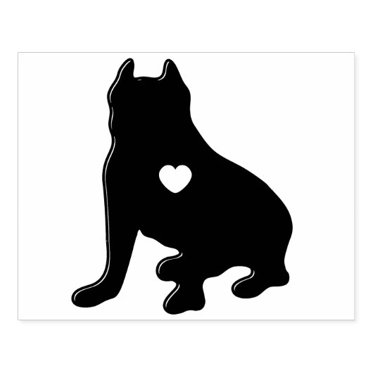 American Pit Bull Terrier Silhouette Rubberstempel (Afrduk)