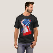 American Pit Bull Terrier Usa Flag Patriotic Dog T-shirt (Voorkant volledig)