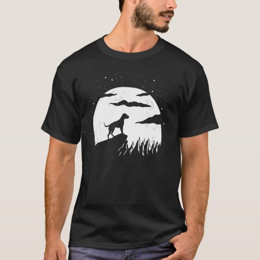 American Pitbull and Moon Halloween T-shirt (Voorkant)
