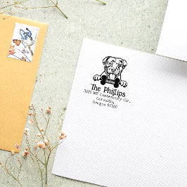 American Pitbull Dog, Custom Return Address Rubberstempel