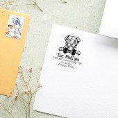 American Pitbull Dog, Custom Return Address Rubberstempel