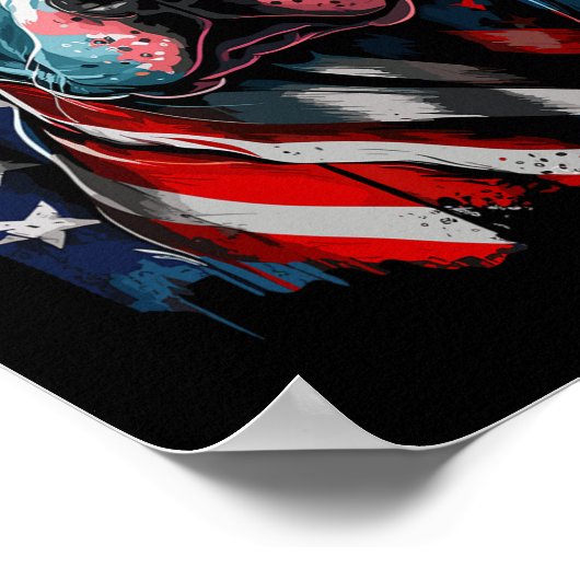 American Pitbull Terrier Usa Flag Patriotic Dog  Poster (Hoek)