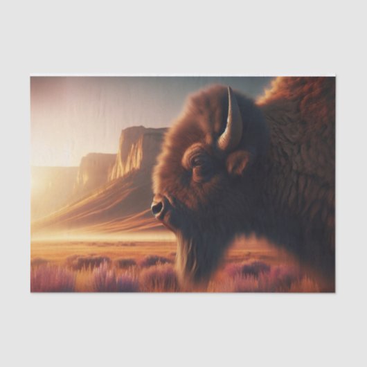 American Plains Bison Decoupage Papier (Voorkant)