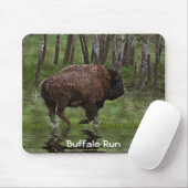 American Plains Buffalo Bison Artwork Mousepad Muismat (Met muis)