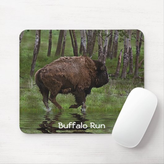 American Plains Buffalo Bison Artwork Mousepad Muismat (Met muis)