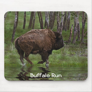 American Plains Buffalo Bison Artwork Mousepad Muismat