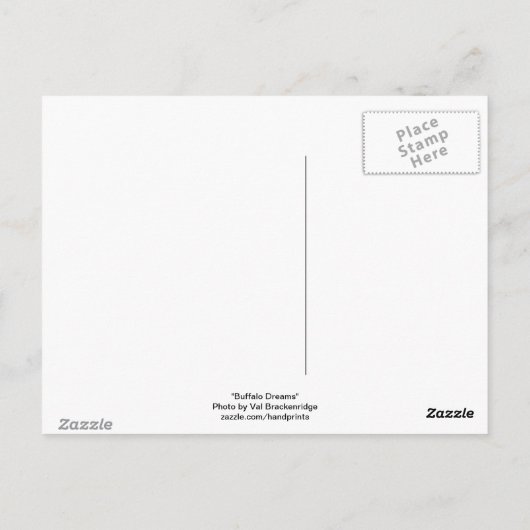 American Plains Buffalo Bison Briefkaarten (Achterkant)