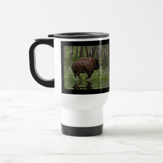 American Plains Buffalo Bison Designer Travel Mug Reisbeker (Links)