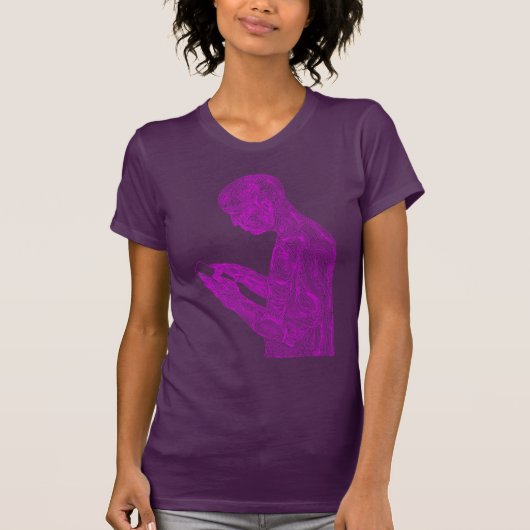 American Prayer Women's (eggplant met roze) T-shirt (Voorkant)