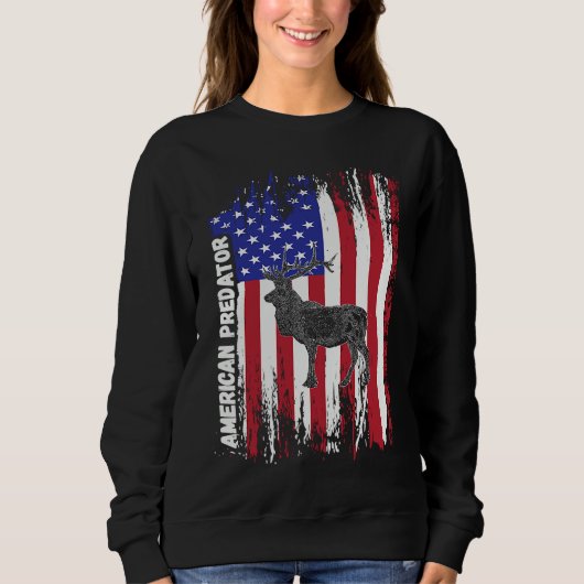 American Predator Patriotic American Flag ELK Hunt Trui (Voorkant)
