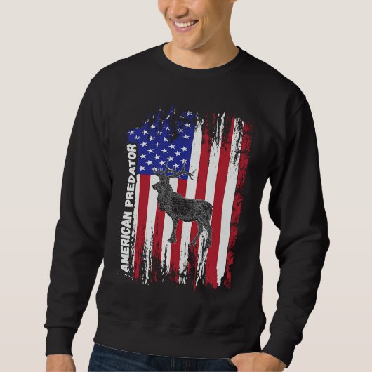 American Predator Patriotic American Flag ELK Hunt Trui (Voorkant)