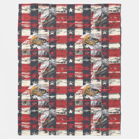 American Pride Blanket Eagle & Flag Celebration Fleece Deken (Voorkant)