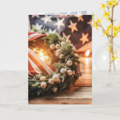 American Pride Christmas Greetings Kaart (Gele Bloem)