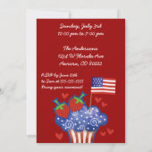 American Pride Cupcake 4 juli BBQ Invitation Kaart (Achterkant)