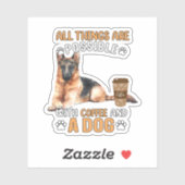 American Pride Cute Dog Animal Gift Us Flag German Sticker (Vel)