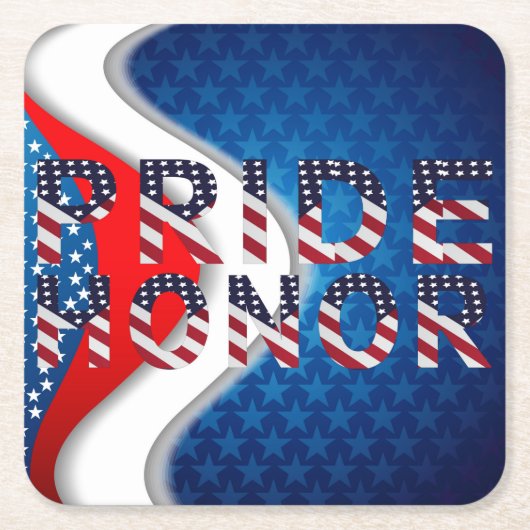 American Pride en Honor Kartonnen Onderzetters (Voorkant)