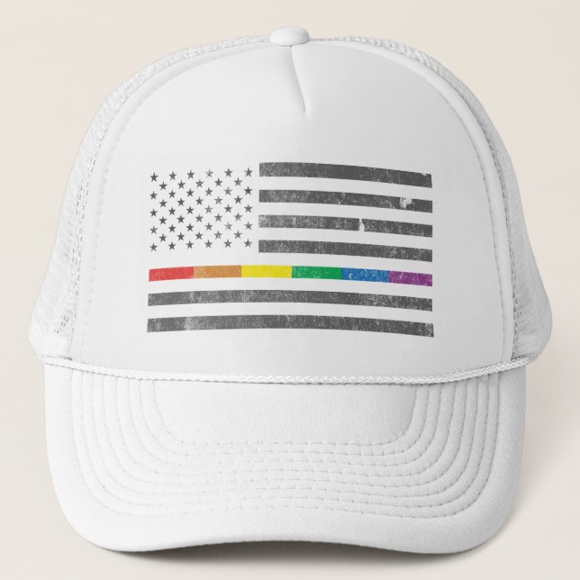 American Pride Flag Trucker Hat Trucker Pet (Voorkant)