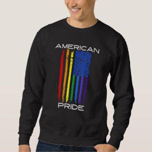 American Pride Gay Lgbt Vintage Retro Rainbo Trui