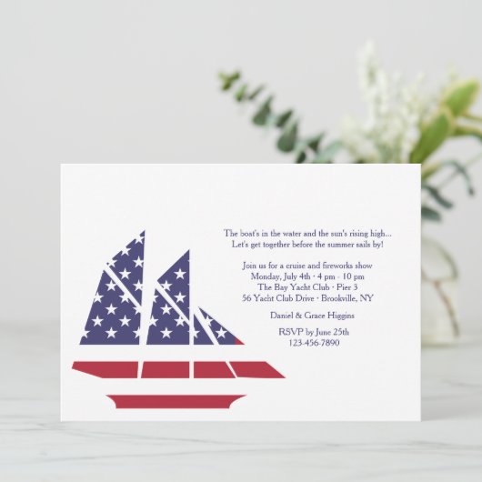 American Pride Invitation Kaart (Staand voorkant)