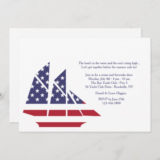 American Pride Invitation Kaart (Voorkant / Achterkant)